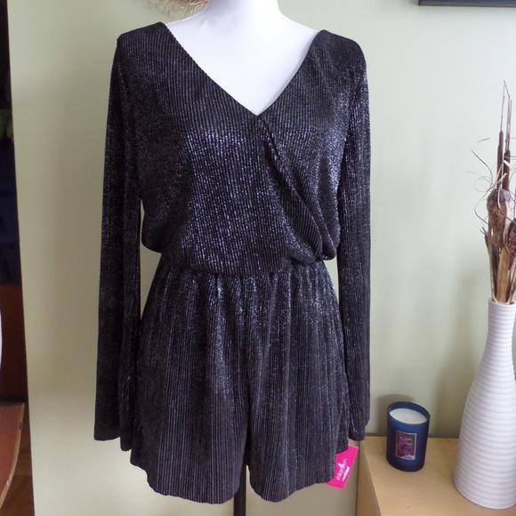 Xhilaration Other - Xhilaration Black/Silver Evening Party Romper S